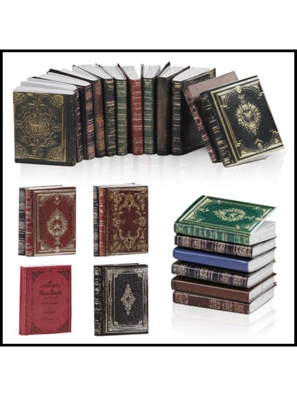 Miniature Dollhouse Books 24Pc 1:12 Scale Cardboard Decor
